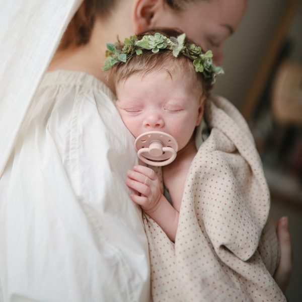 Muslin Swaddle Blanket I Caramel Polka Dots