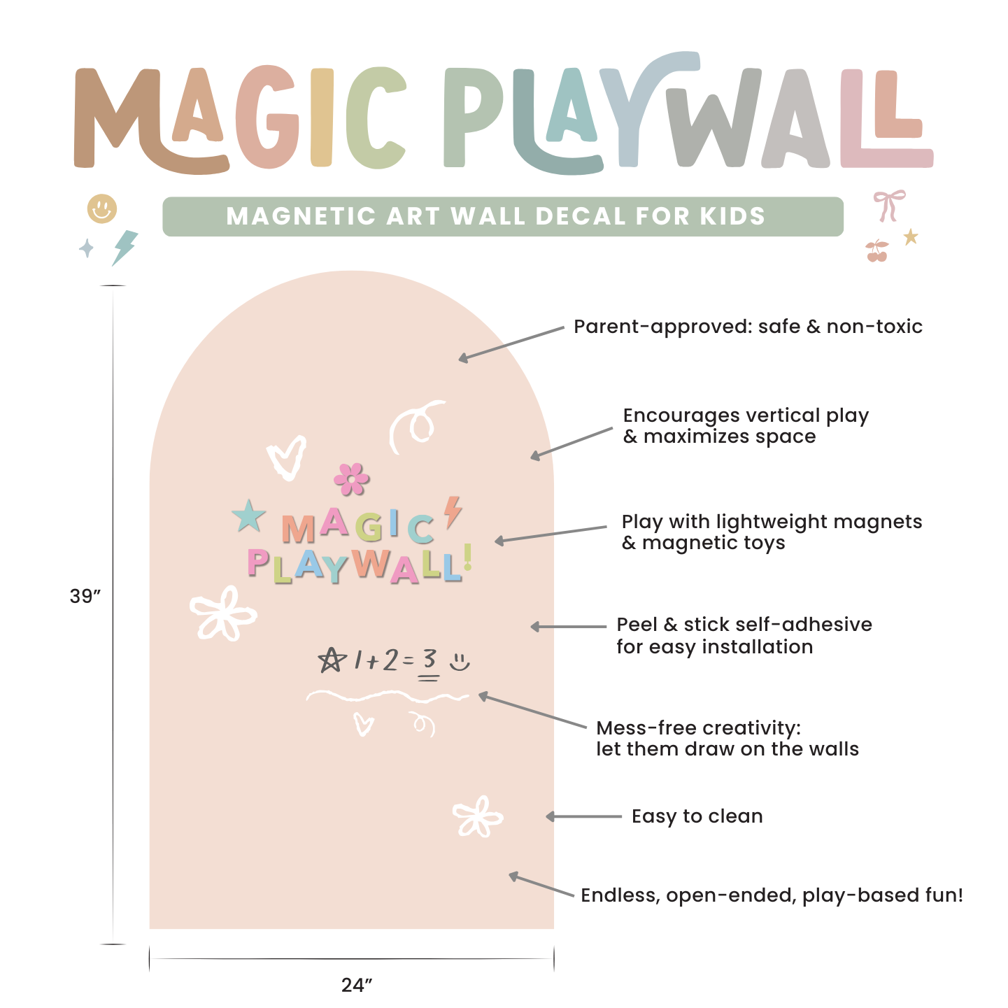 Magic Playwall Arch Decal | Petal Pink