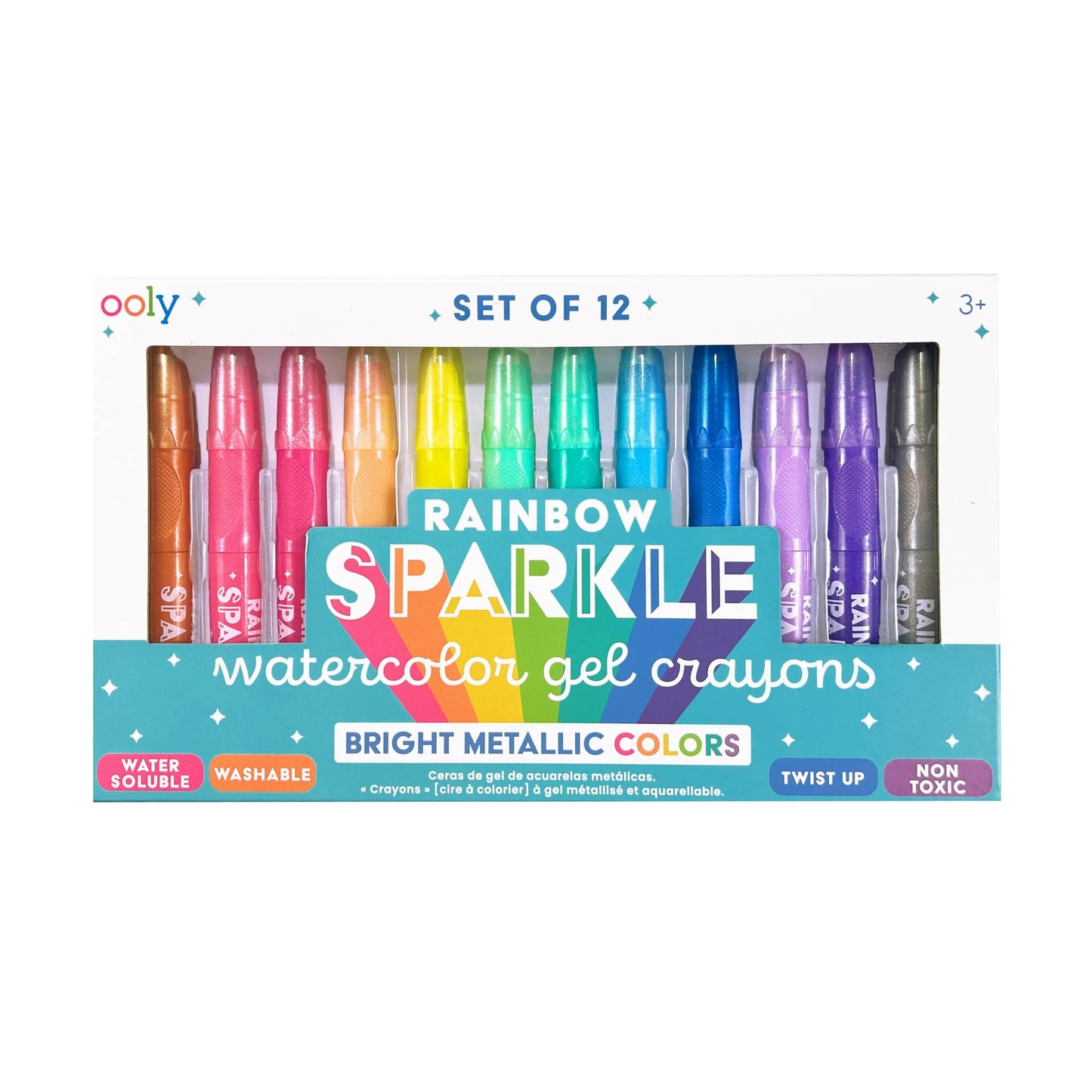 Watercolor Gel Crayons | Rainbow Sparkle