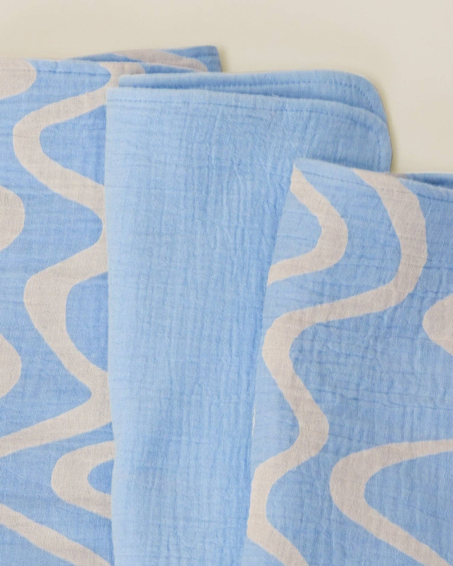 Organic Muslin Burp Cloth 3pk | Blue Waves