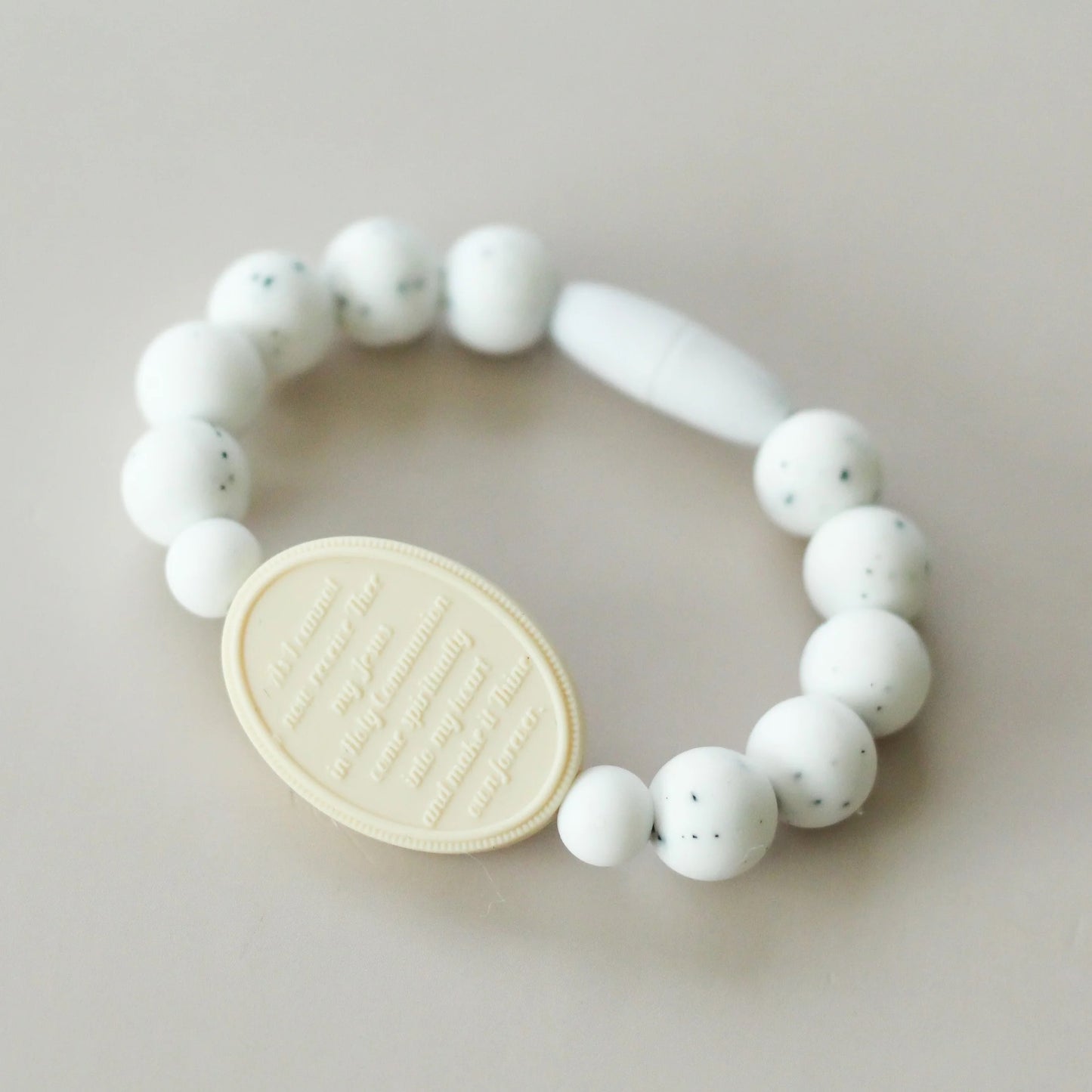 Blessed Sacrament Saint Bracelet | Speckled White