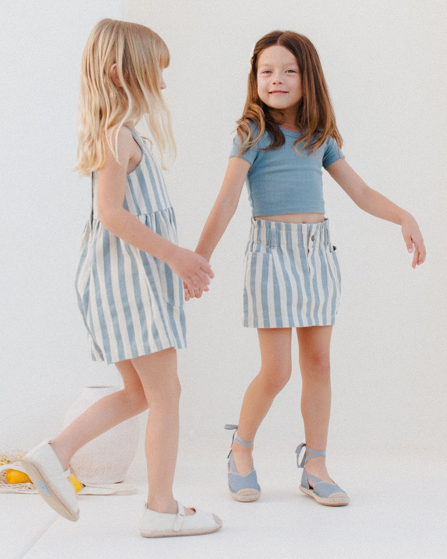 Denim Mini Skirt I Ocean Stripe
