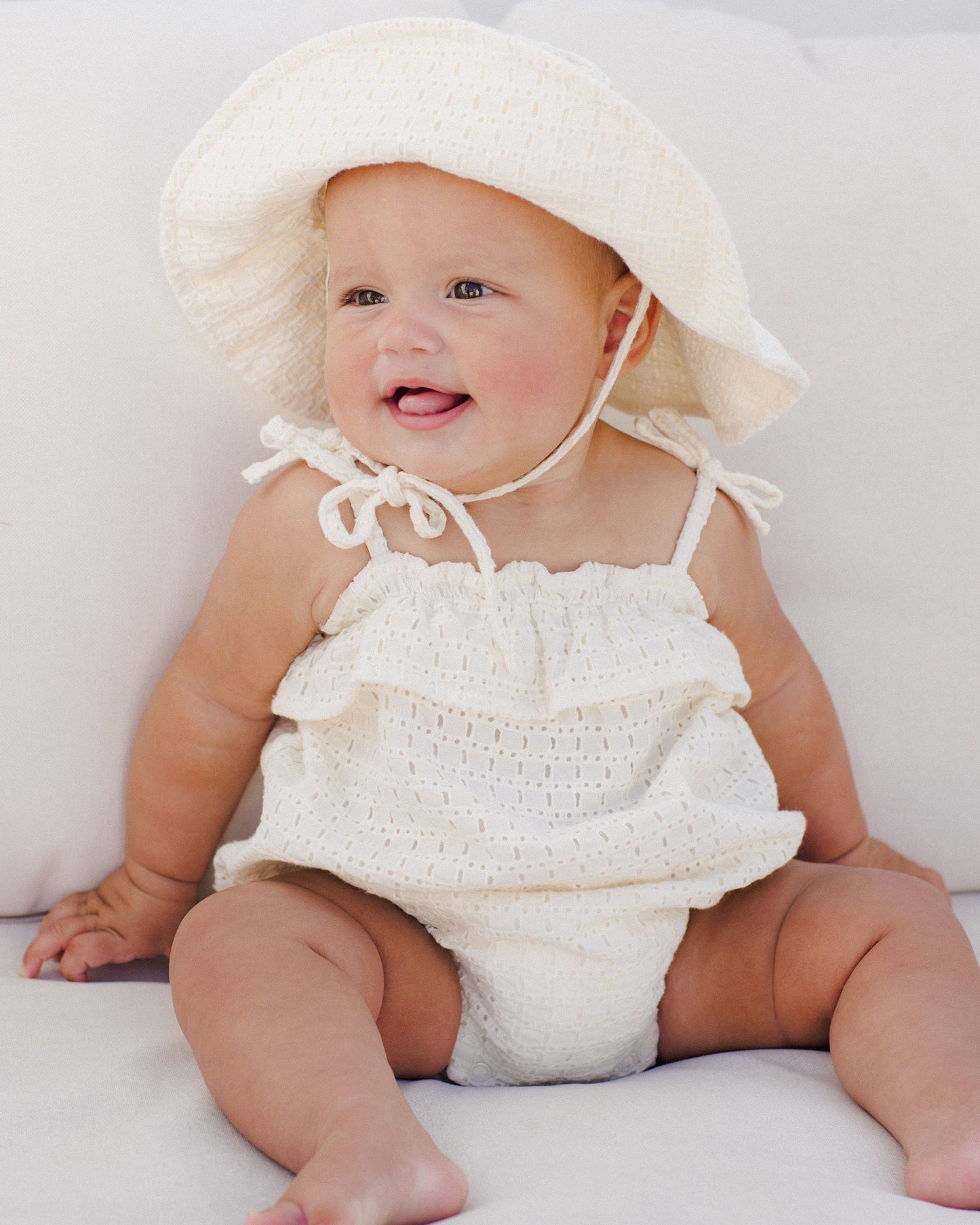Ruffle Romper I Ivory