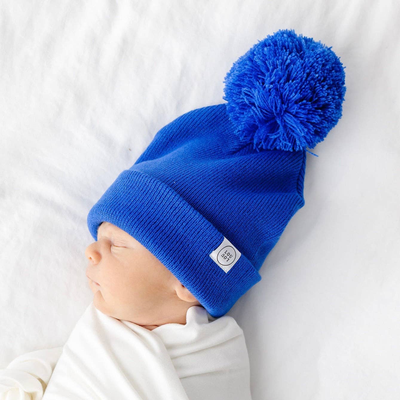 Beanie with Pom I Cobalt Blue