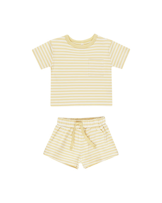 Pocket Tee + Short Set I Yellow