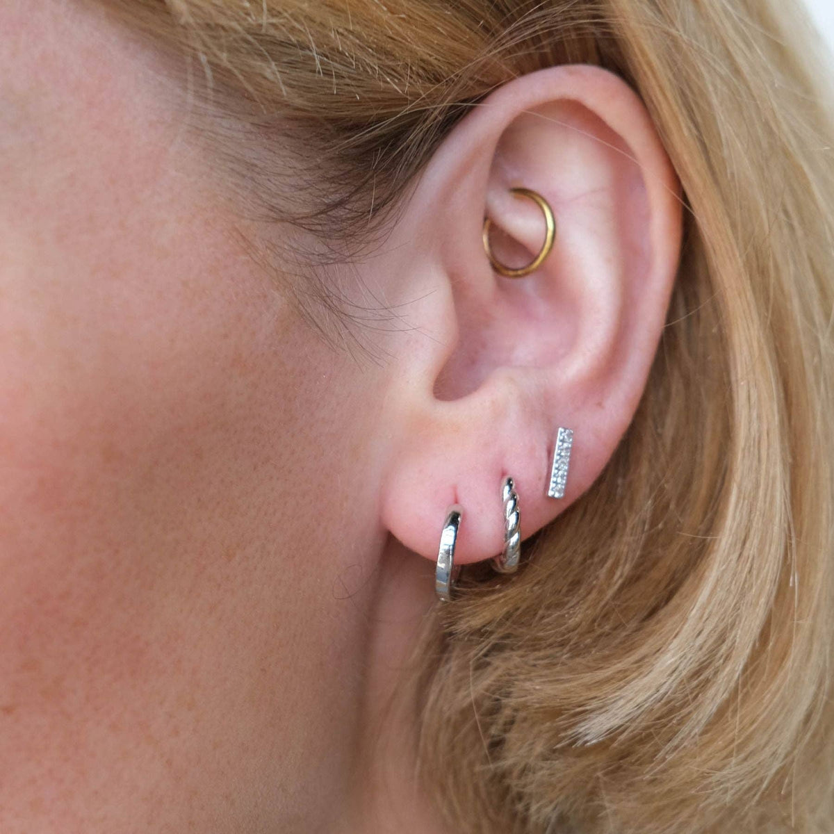 Silver Waterproof Classics Dainty Earring Set: Silver
