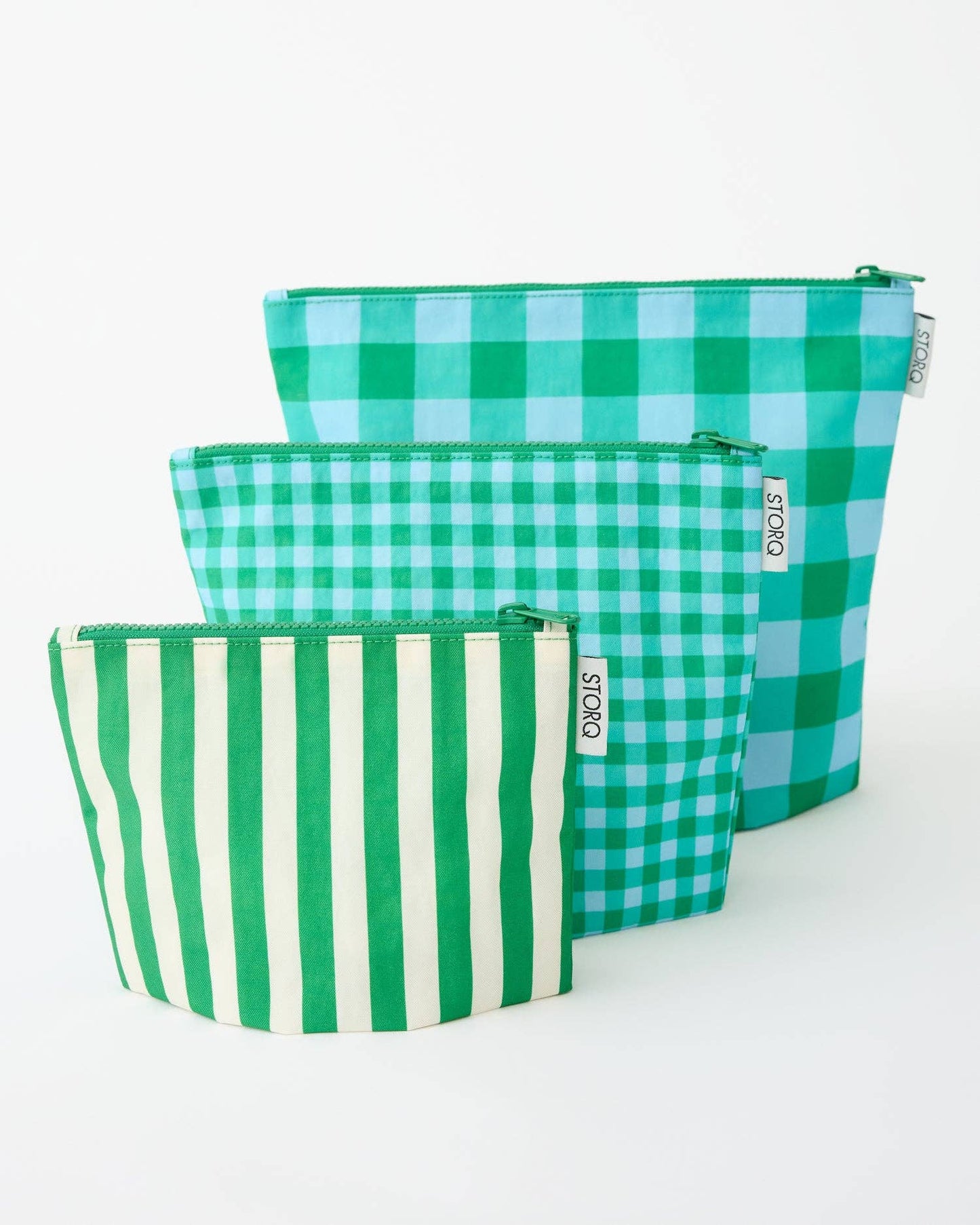 Fall Colors: Zipper Pouch Three-Piece Set: Black Grid