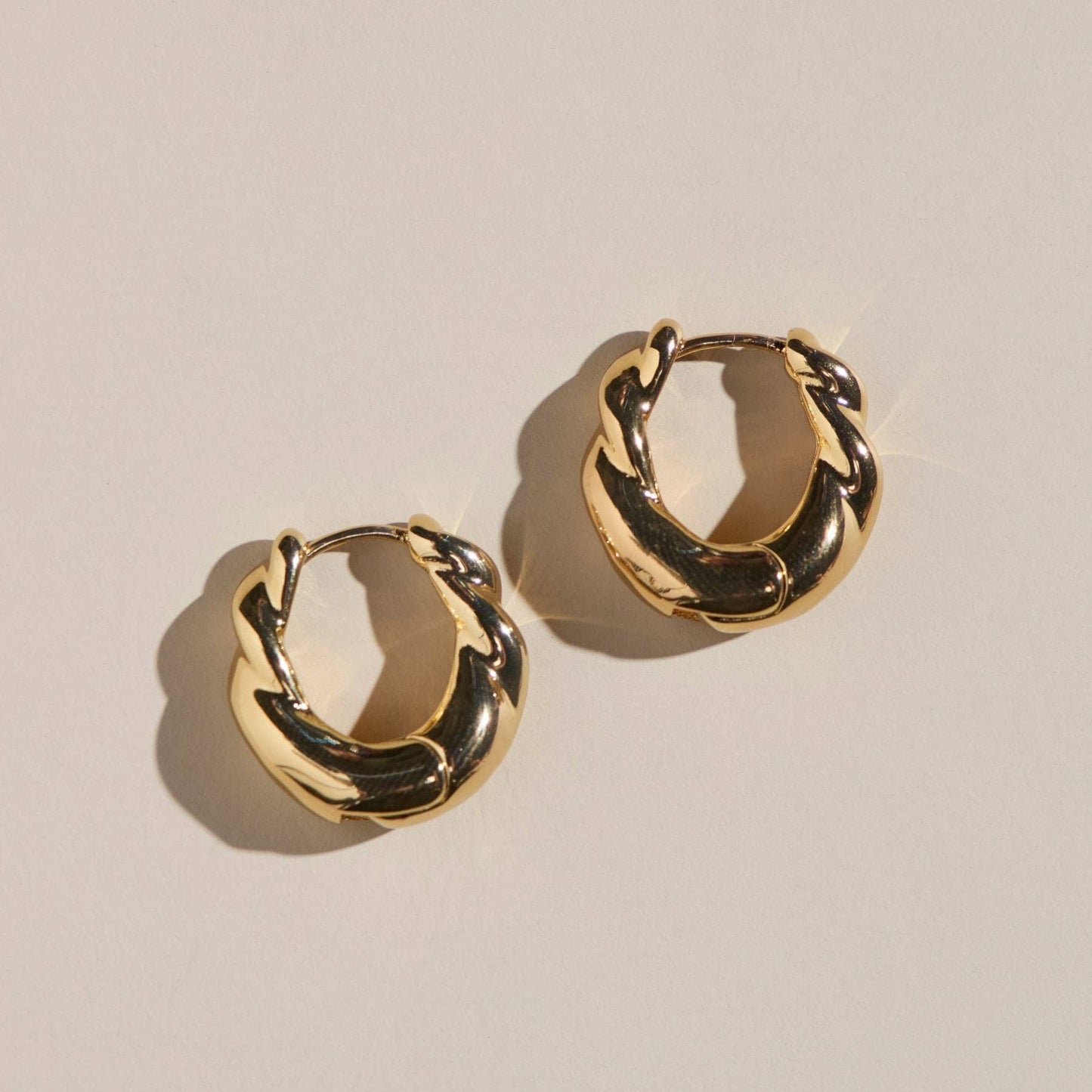 Wide Twist Hoops | Gold