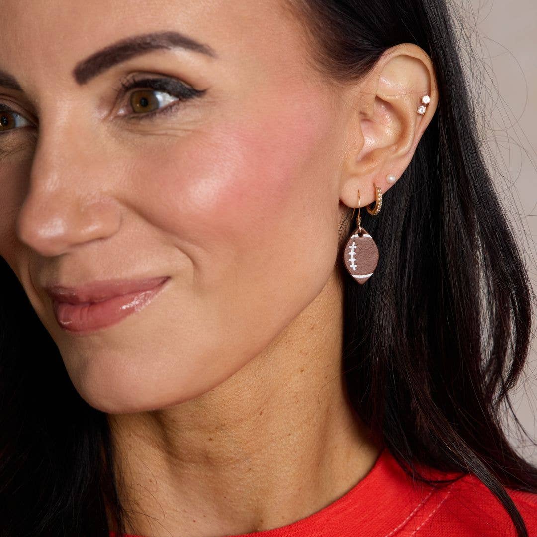 Mini Touchdown Football Earrings