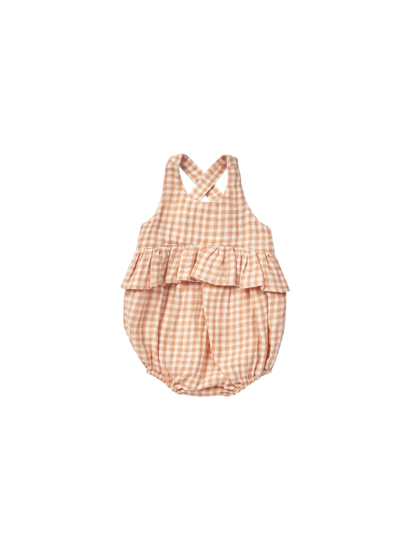 Penny Romper I Melon Gingham