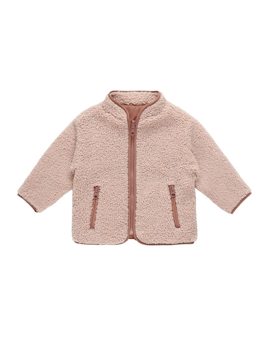 Shearling Zip Jacket I Blush