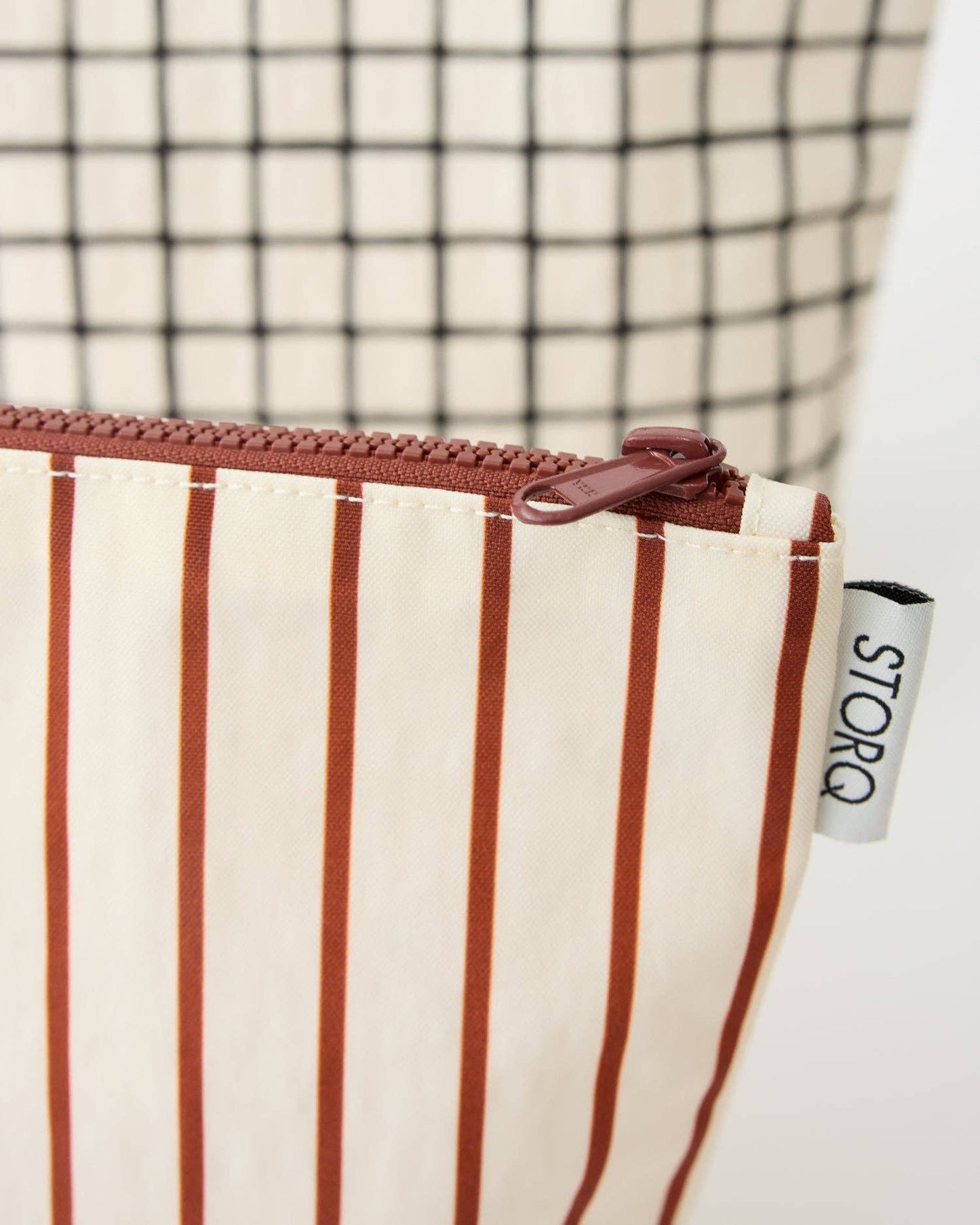 Fall Colors: Zipper Pouch Three-Piece Set: Black Grid