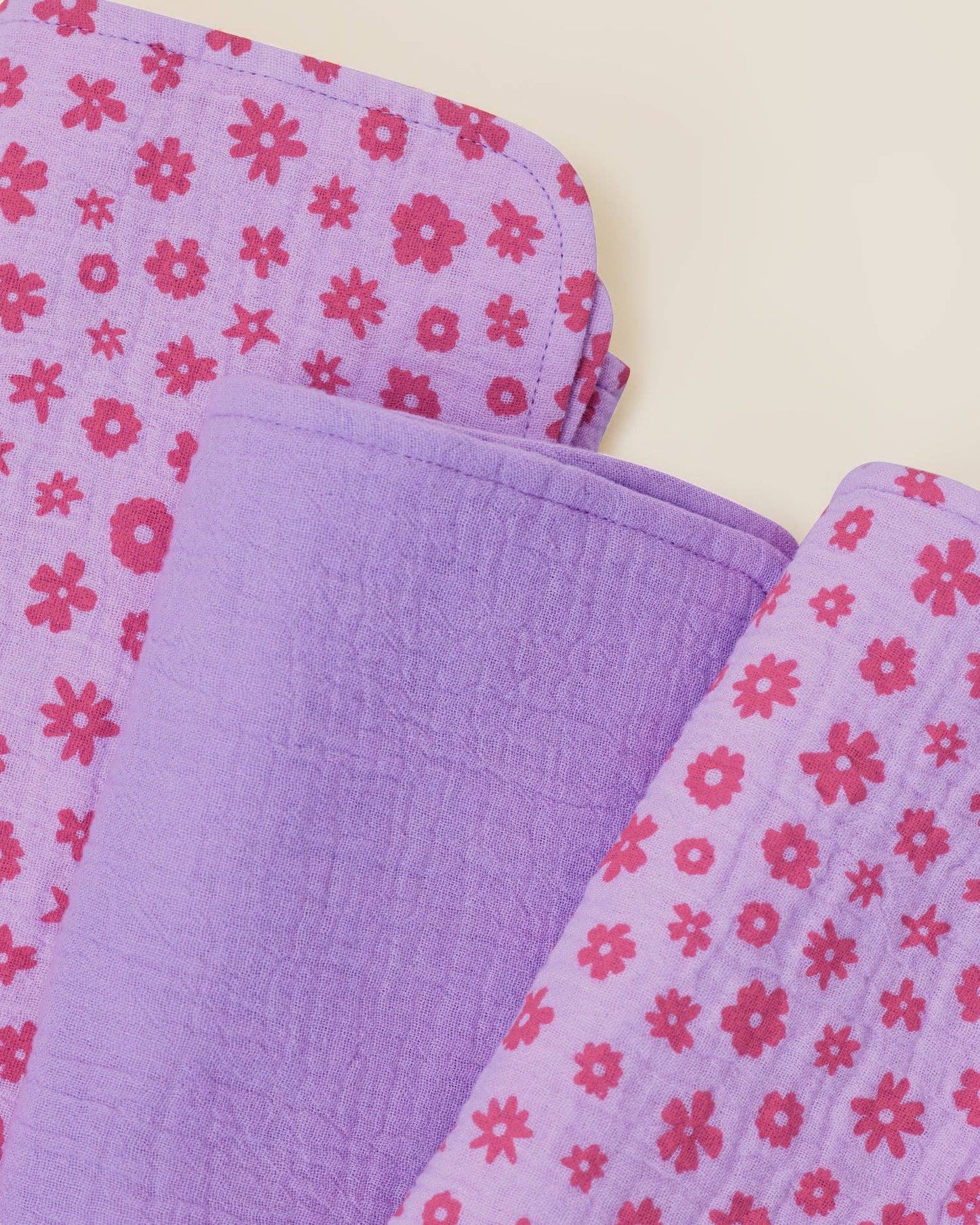Organic Muslin Burp Cloth 3pk | Lavender Cosmos