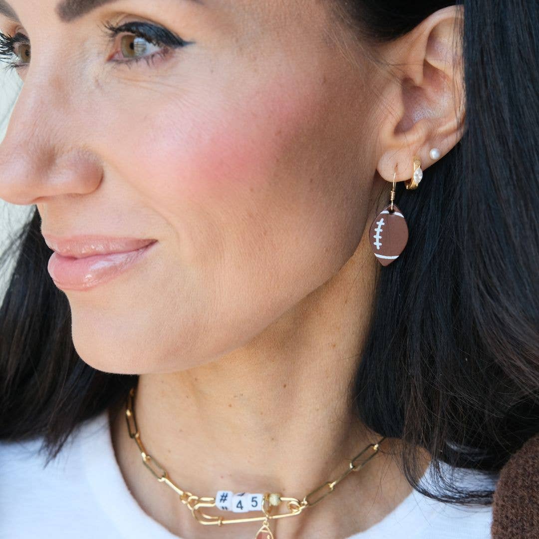 Mini Touchdown Football Earrings