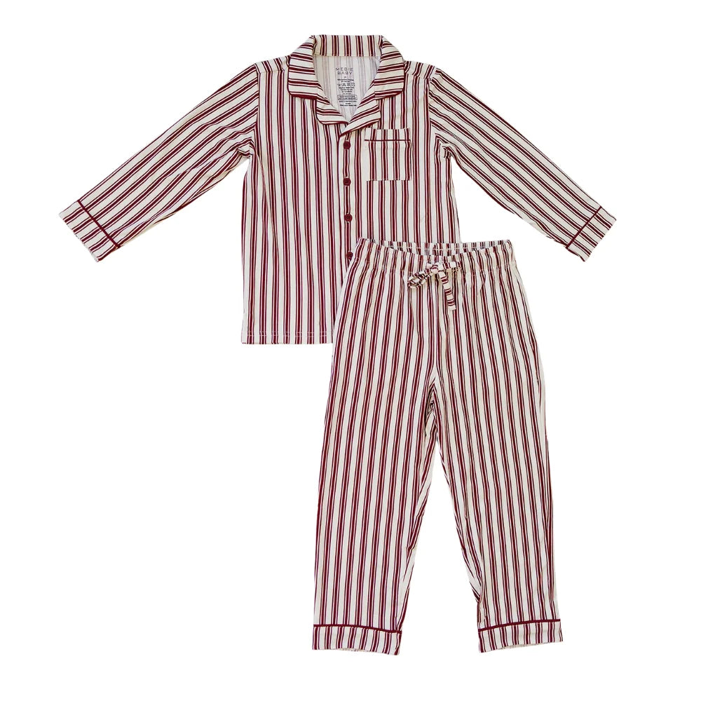 Collared Bamboo Set | Red Stripe