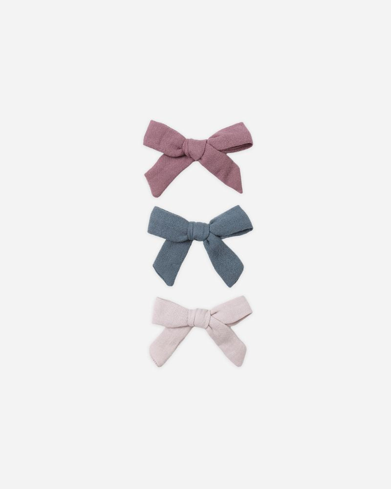 Bow W. Clip, Set of 3 | Mulberry/Ocean/Lilac