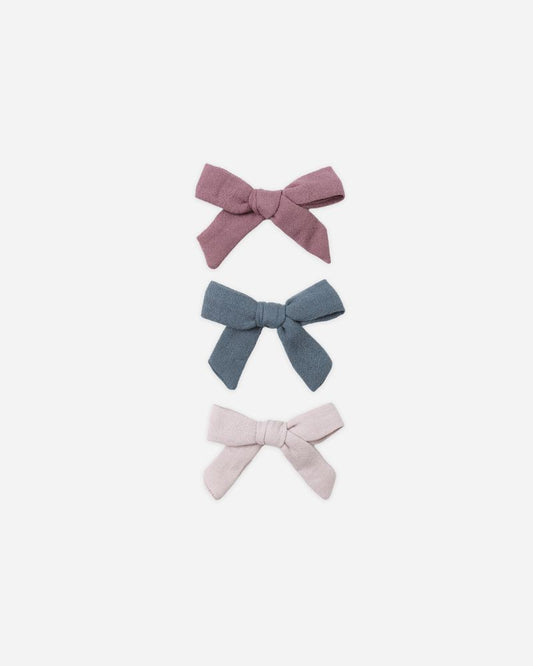 Bow W. Clip, Set of 3 | Mulberry/Ocean/Lilac