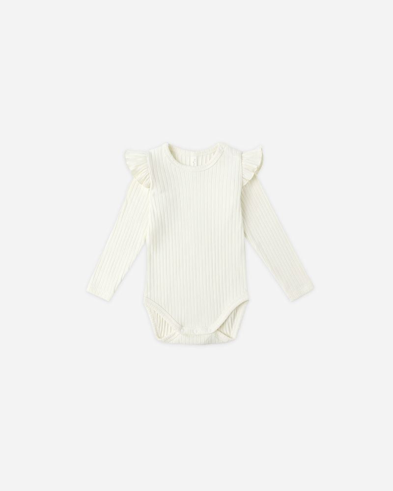 Shoulder Ruffle Bodysuit | Ivory