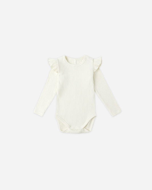 Shoulder Ruffle Bodysuit | Ivory