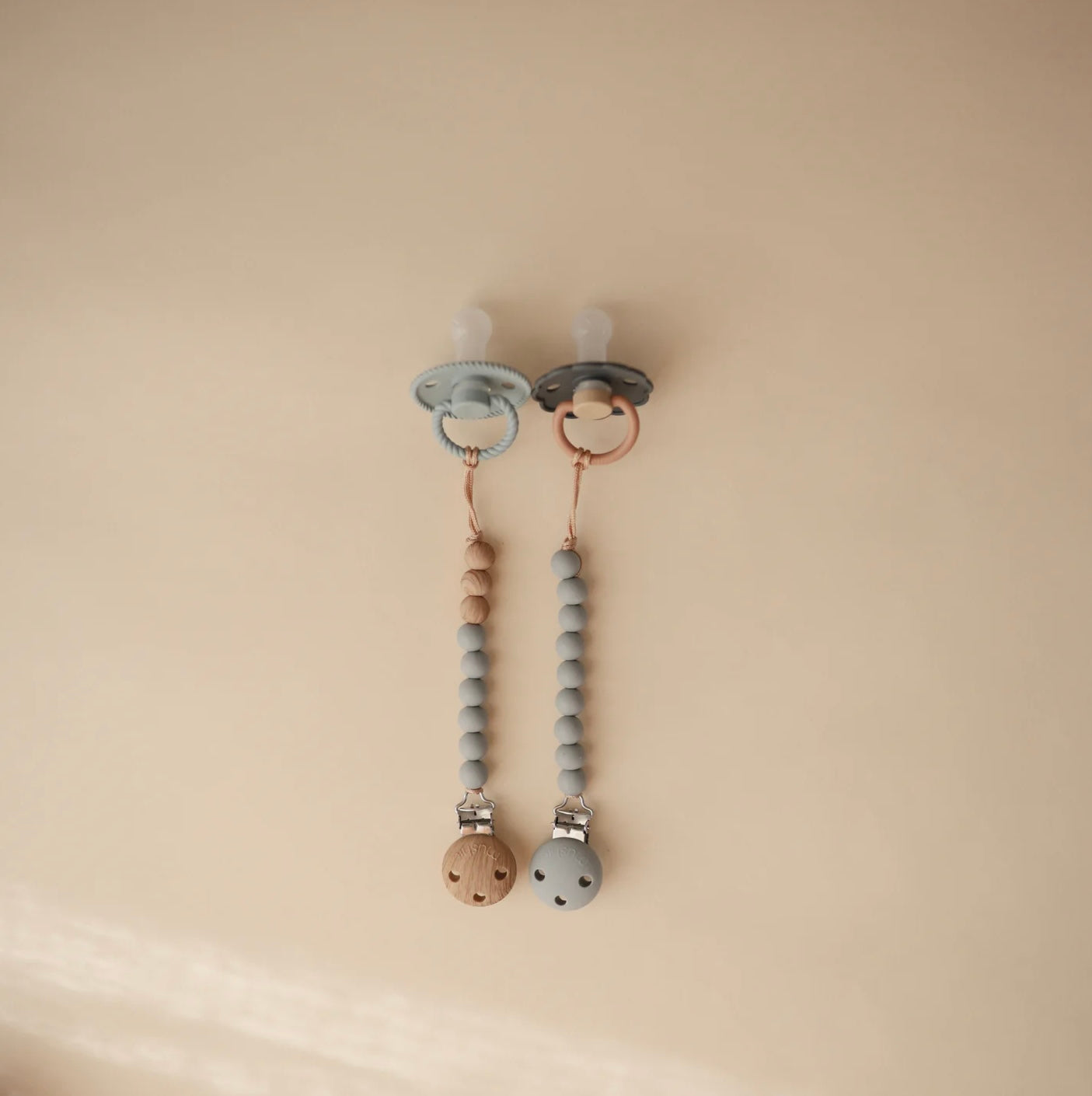 Silicone Pacifier Clip | Stone