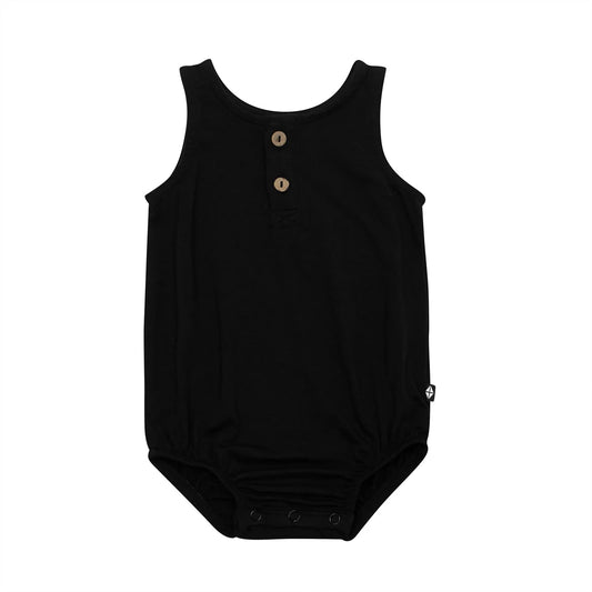 Henley Tank Bubble Romper I Midnight