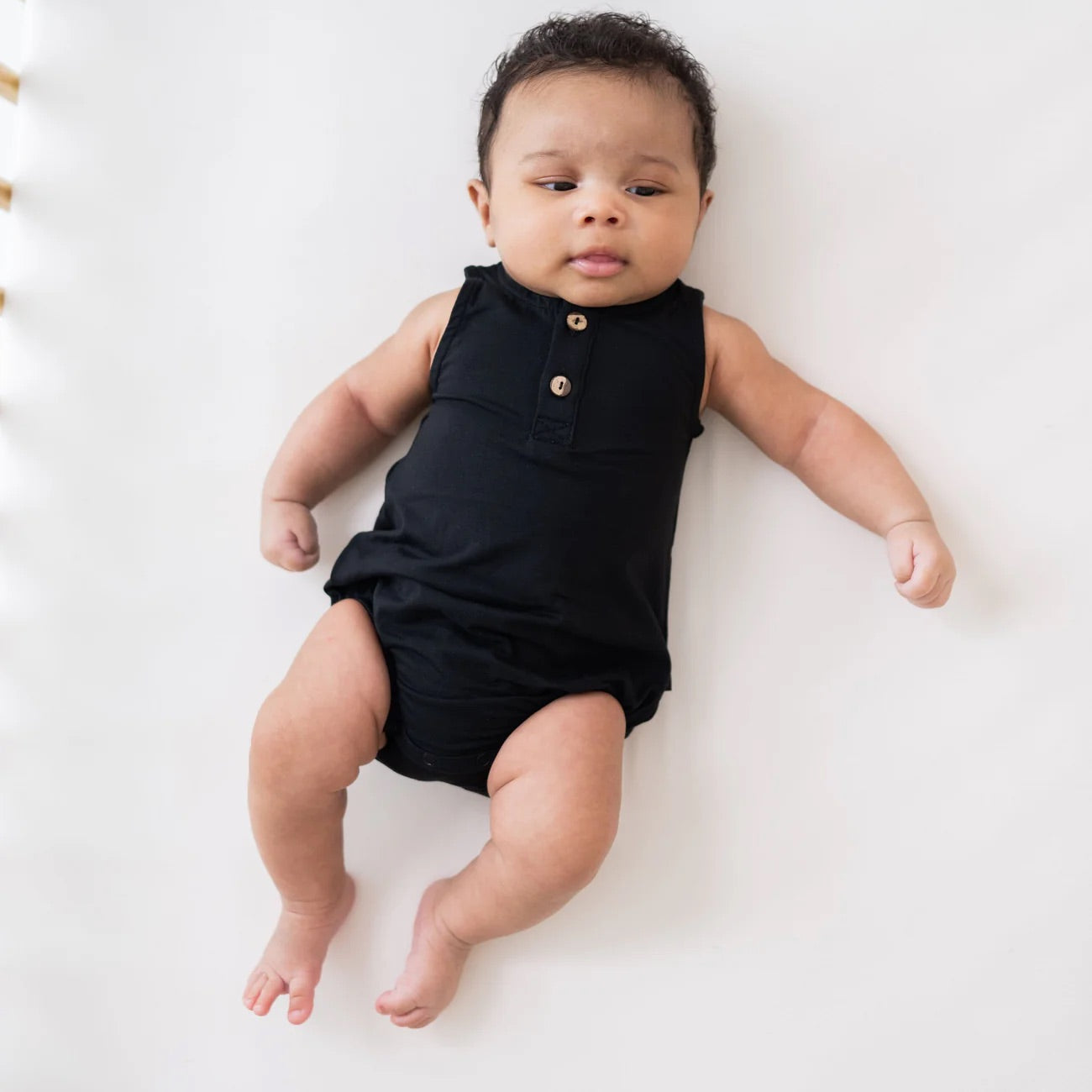 Henley Tank Bubble Romper I Midnight