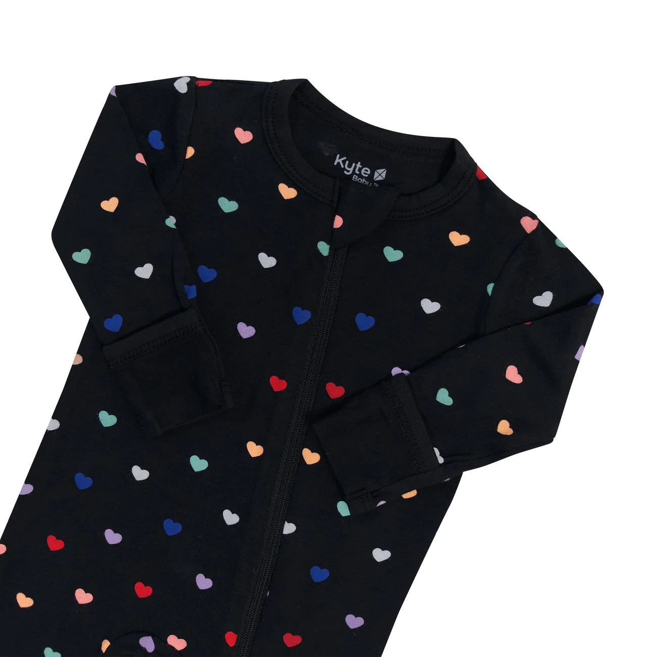 Zippered Footie I Midnight Rainbow Heart