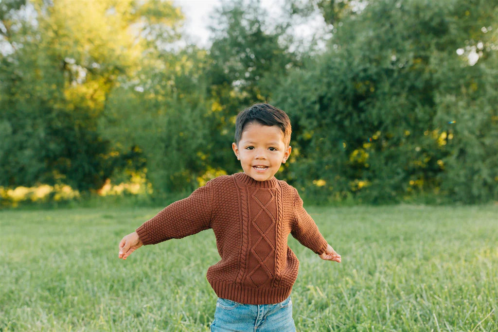 Cable Knit Sweater I Dark Rust