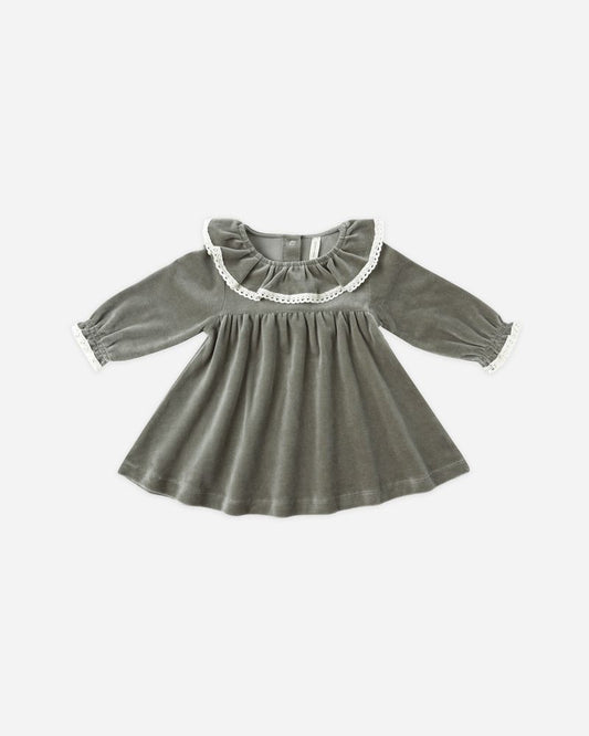 Velour Baby Dress | Forest