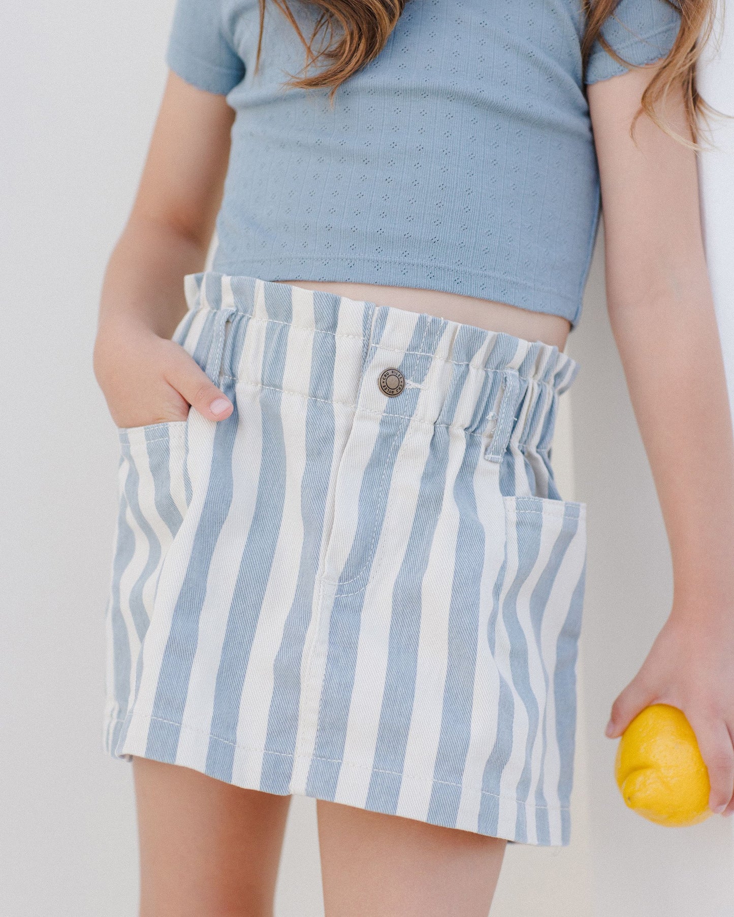 Denim Mini Skirt I Ocean Stripe