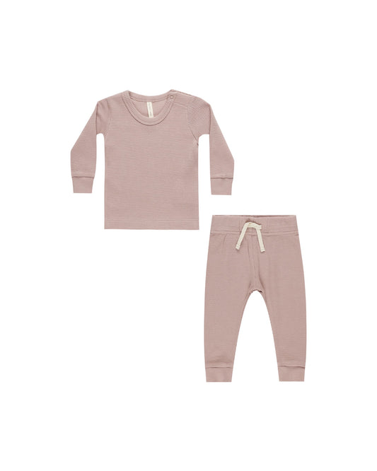 Waffle Top + Pant Set I Mauve