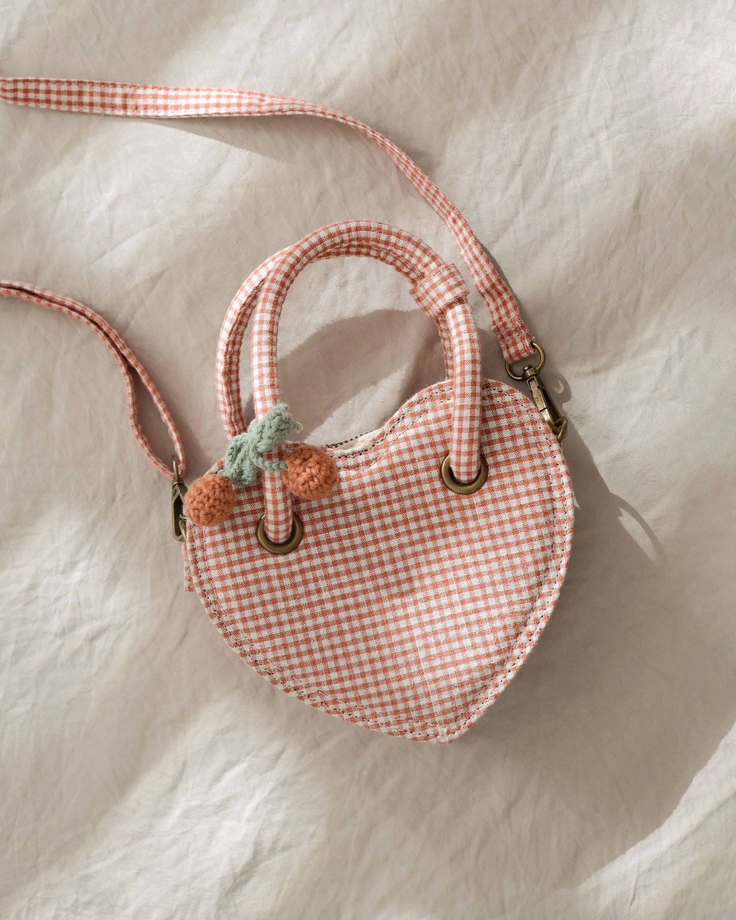 Heart Purse I Poppy Gingham