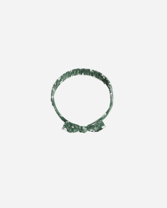 Baby Bow Headband | Green Ditsy