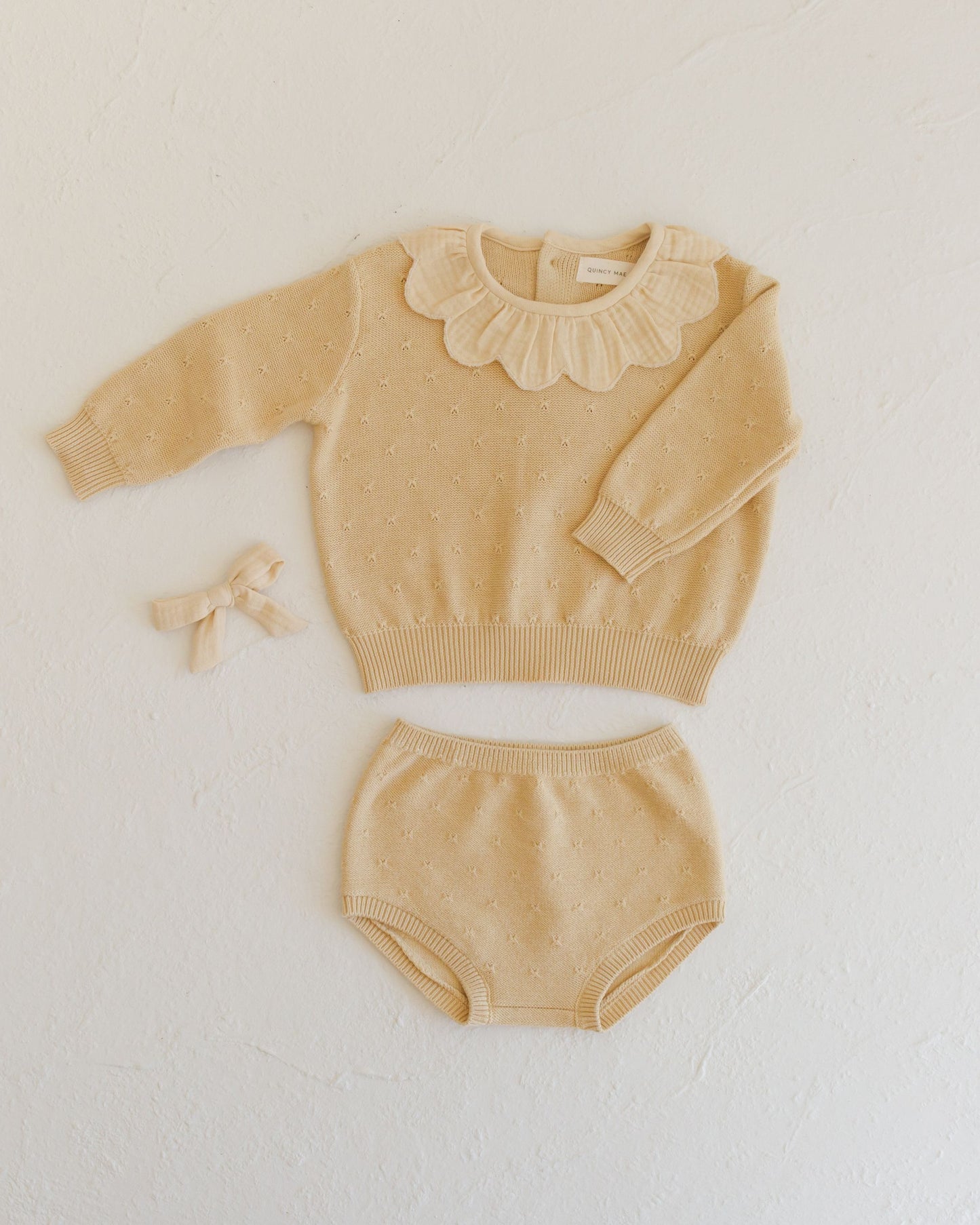 Petal Knit Sweater I Lemon