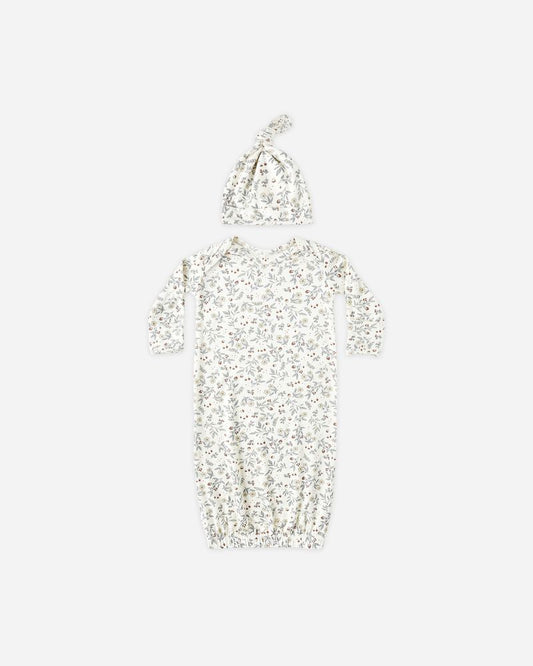 Bamboo Baby Gown + Hat Set | Woodland