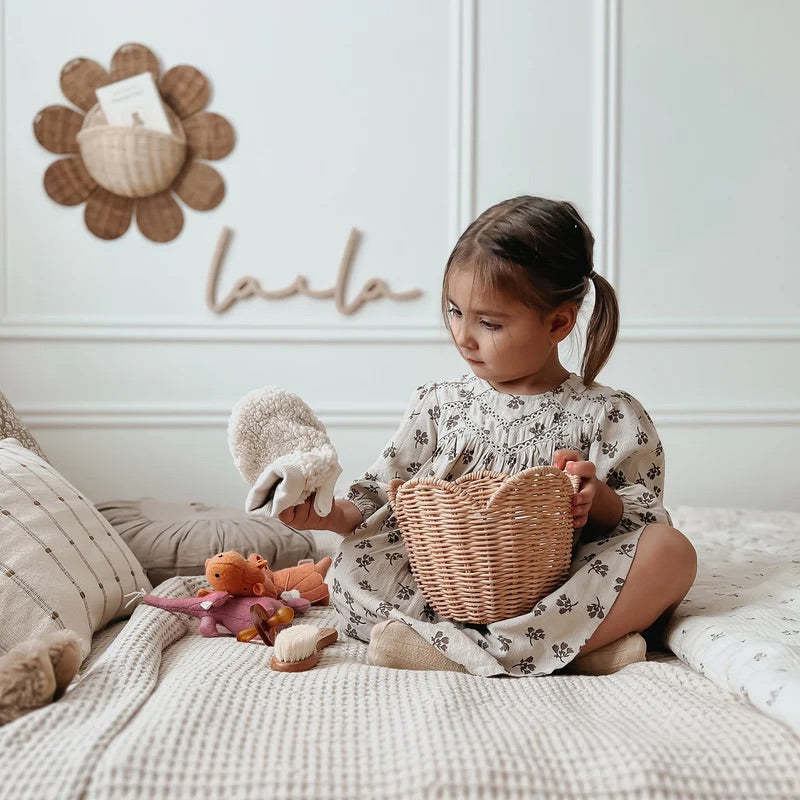 Rattan Lily Basket Set I Seashell Pink