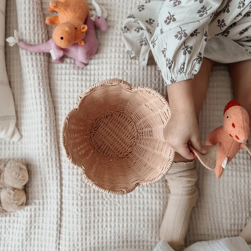 Rattan Lily Basket Set I Seashell Pink