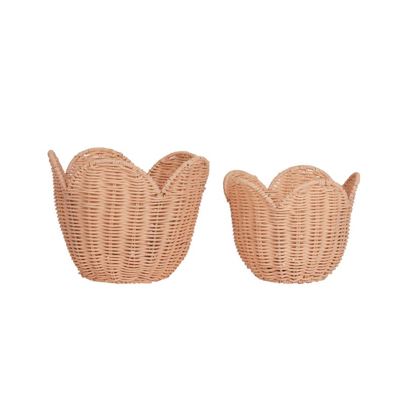 Rattan Lily Basket Set I Seashell Pink