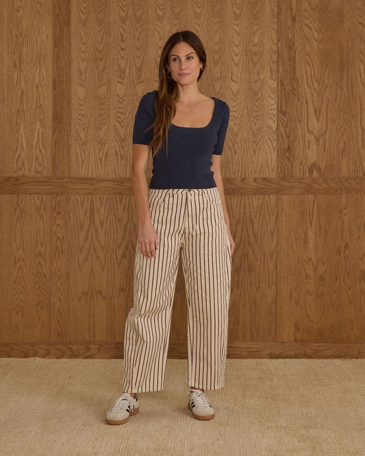 Barrel Pant || Burgundy Pinstripe