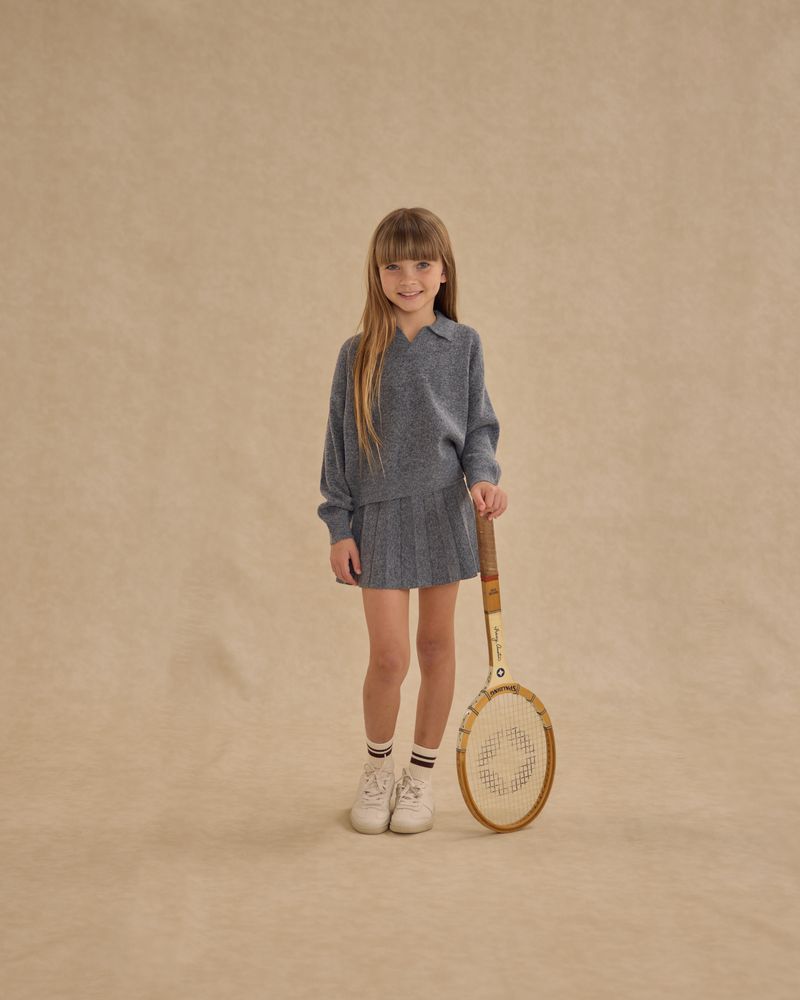 Knit Pleated Skirt | Heathered