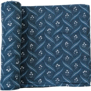 Muslin Swaddle Blanket I Navy Berry