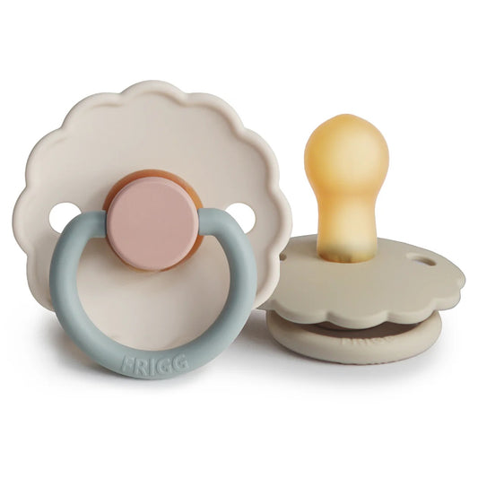 FRIGG Daisy Natural Rubber Pacifier 2-Pack | Cotton Candy/Sandstone
