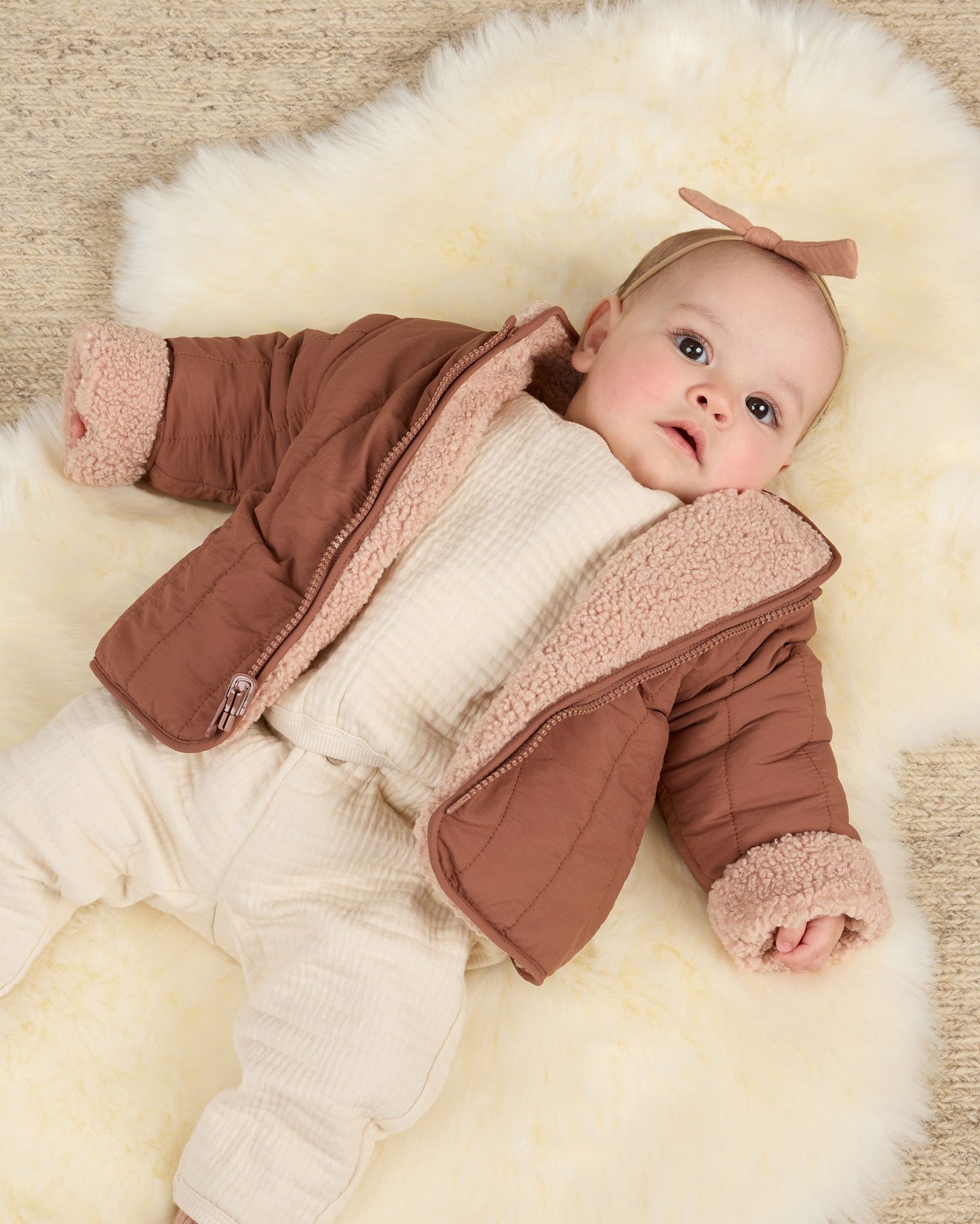 Shearling Zip Jacket I Blush