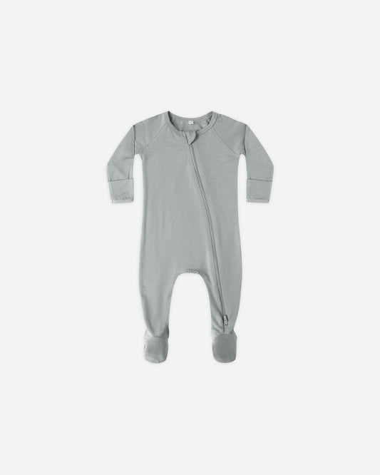 Bamboo Zip Footie | Steel Blue