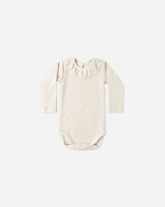 Ruffle Collar Bodysuit | Natural