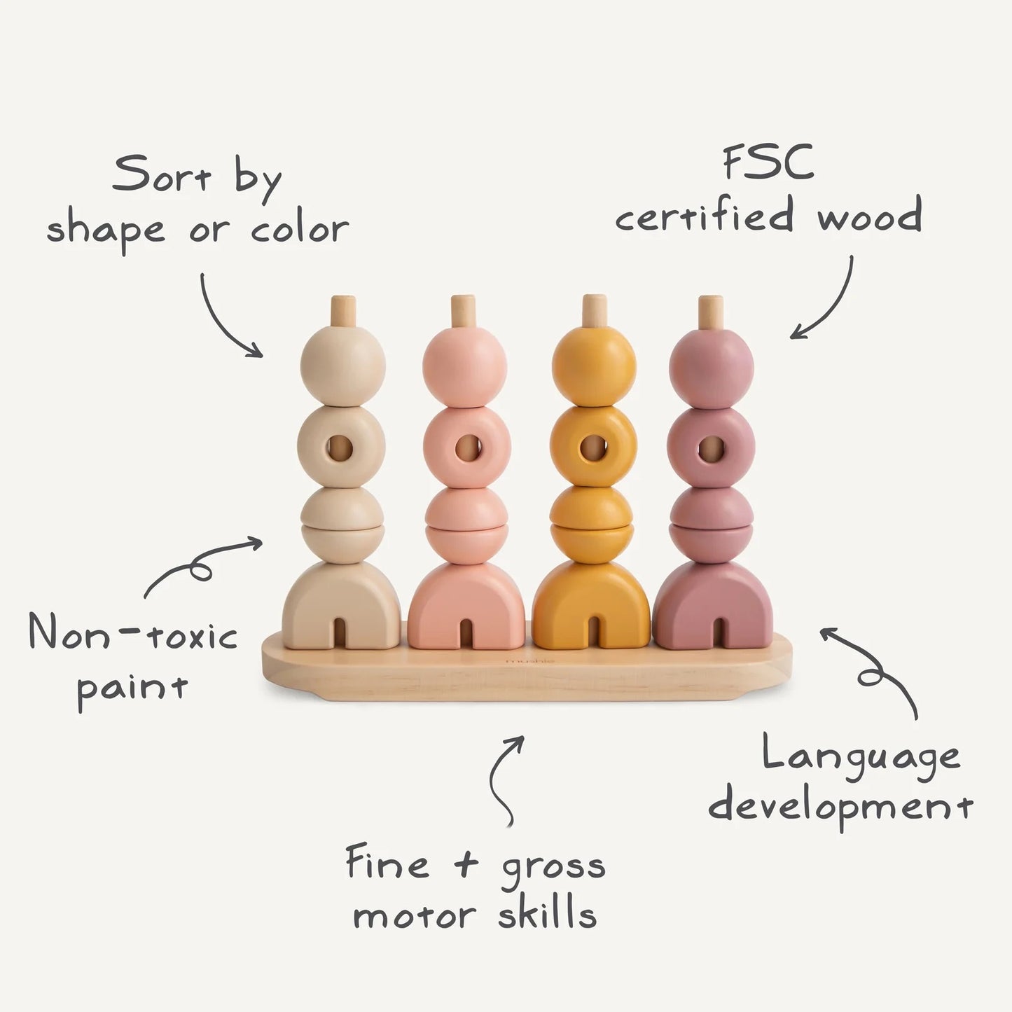 Wooden Multi Shape Stacker I Sunrise