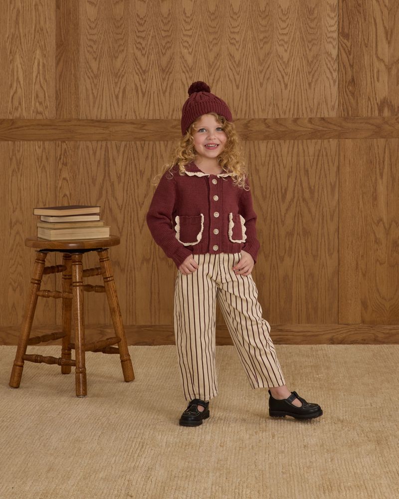Collared Cardigan | Burgundy