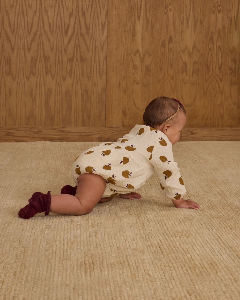 Long Sleeve Bubble Romper | Golden Apples