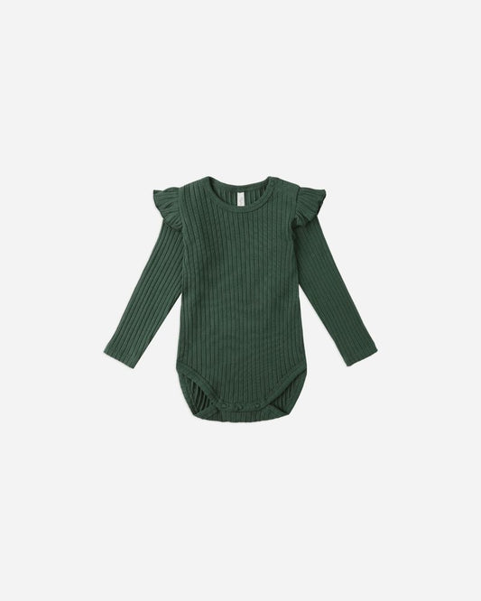 Shoulder Ruffle Bodysuit | Green