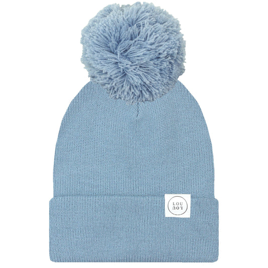 Beanie with Pom I Steel Blue